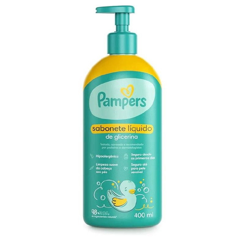 Sabonete Líquido para o Corpo Glicerina Pampers 400ml