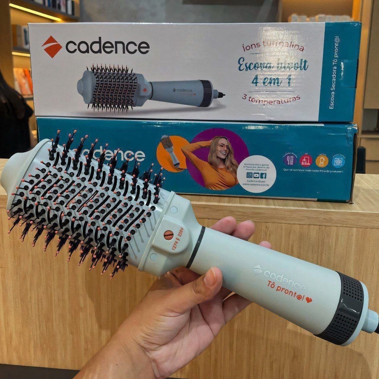 Escova Cadence Secadora Alisadora Volumizadora Esc710-biv Cinza