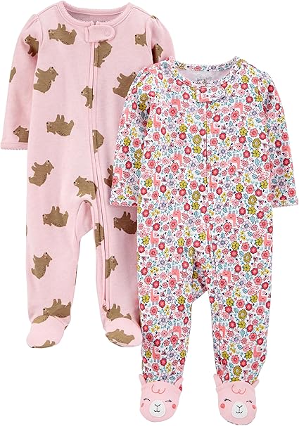 🫧 Macacão de dormir, pacote com 2 Simple Joys by Carter's, recém-nascido ou 6 a 9 meses