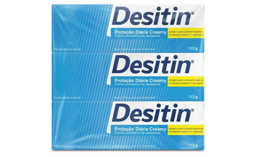 🫧 Desitin Creme Preventivo de Assaduras Proteção Diária Creamy | Kit com 3 unidades de 11
