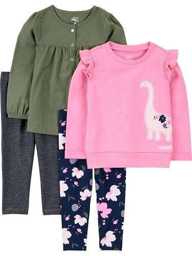 🛍️ Simple Joys by Carter's Conjunto de 4 peças de camisa e calça de manga comprida para m