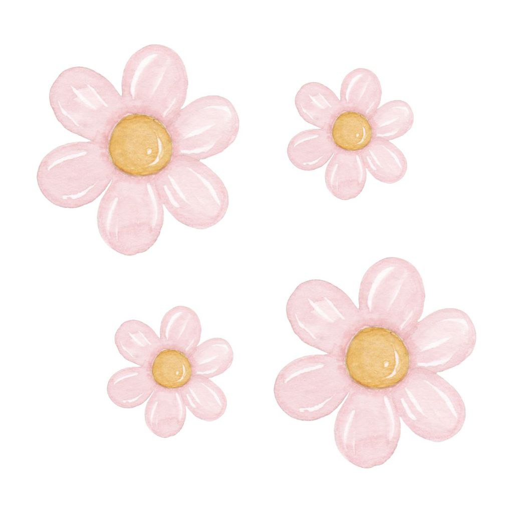 🛍️ Kit 90 Adesivos De Parede Infantil flor Flores Margarida Menina Bebê Quarto Jardim Aqu