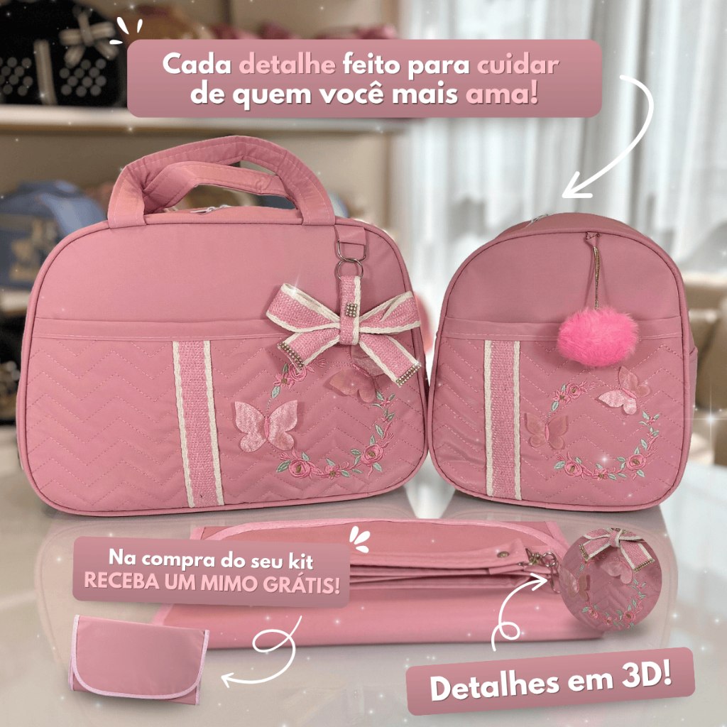 🛍️ Kit Mala Maternidade Menina Borboleta
