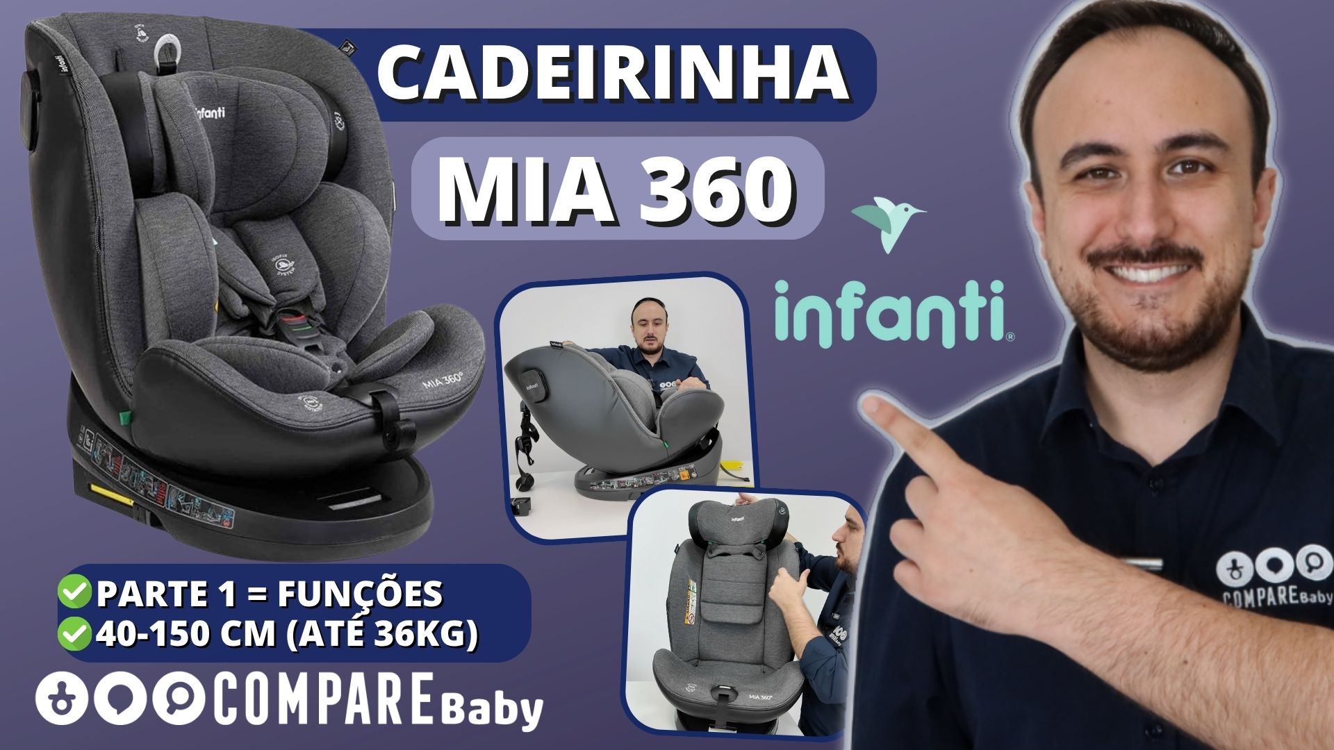 🎬 Vídeo novo no canal: Cadeirinha MIA 360 Infanti | ✅ PARTE 1 | Funções e Ajustes do cint