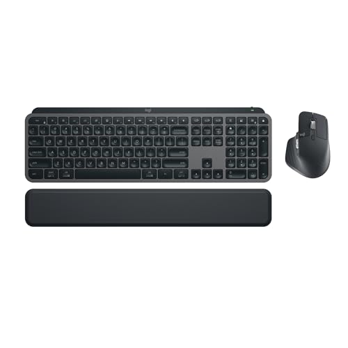 🛍️ Combo Teclado e Mouse Sem Fio MX Keys S com Apoio para as Mãos, Conexão Bluetooth ou R