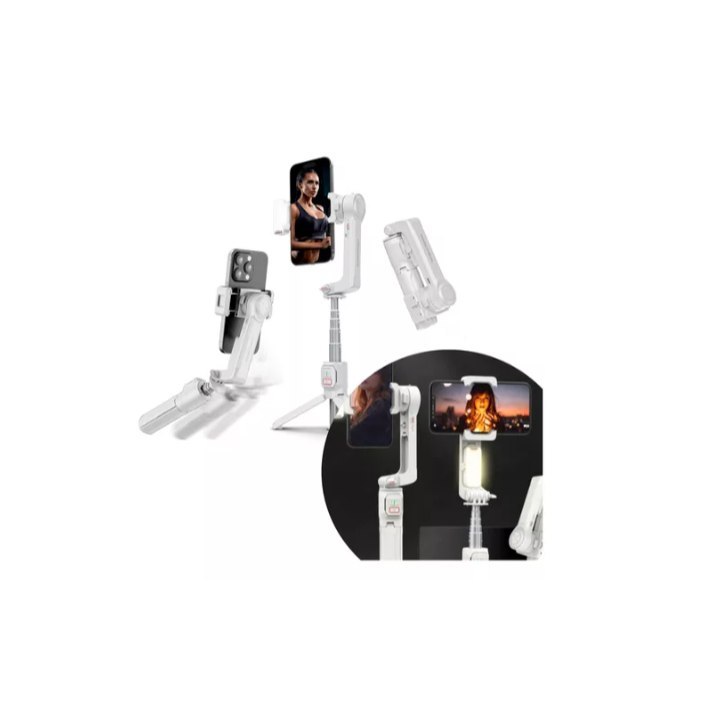 🛍️ Gimbal Estabilizador De Celular Removível Flexível Com Luz Led Tripe E Controle IT-blu