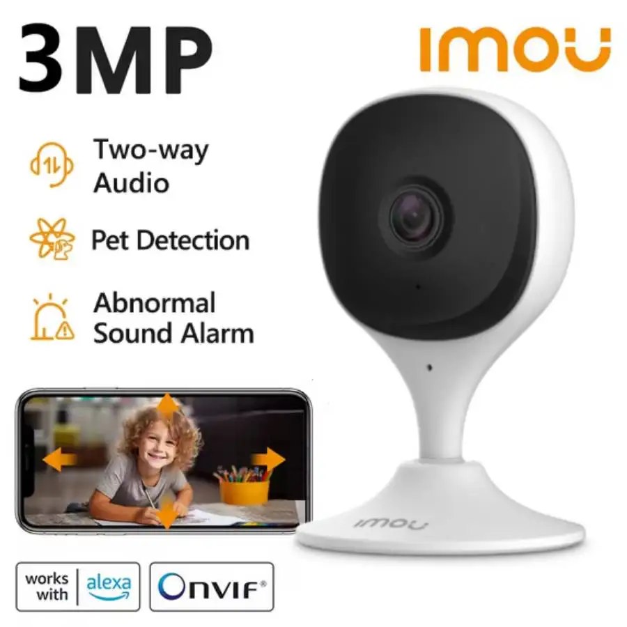 Câmera de Segurança IMOU Cue 2E 3MP Wi-Fi IP Interna, Detecção Humana, Visão Noturna e Mon