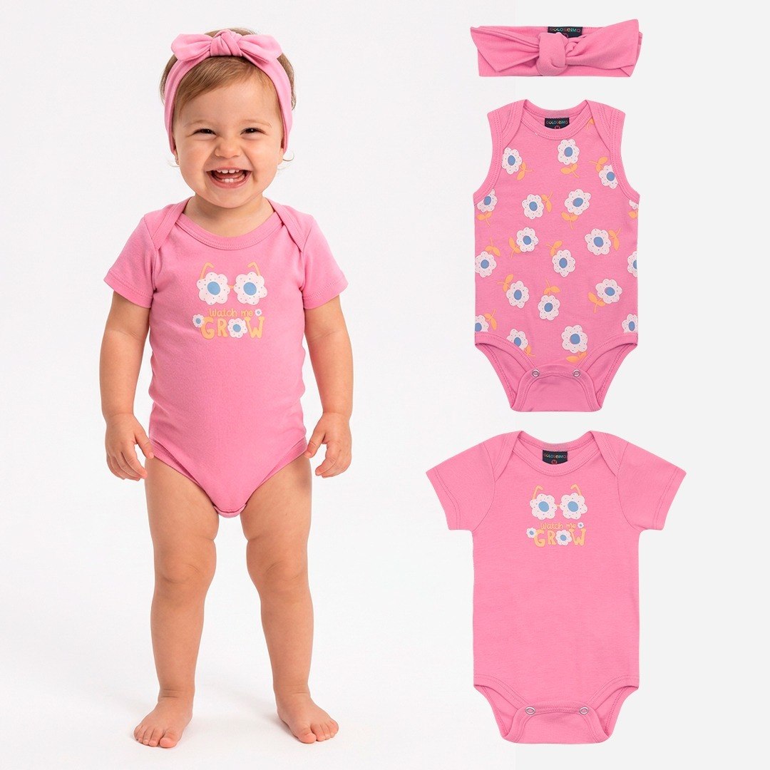 🚨🔥 UP KIDS: KIT MENINA COM 2 BODIES + FAIXA POR R$ 69,90!