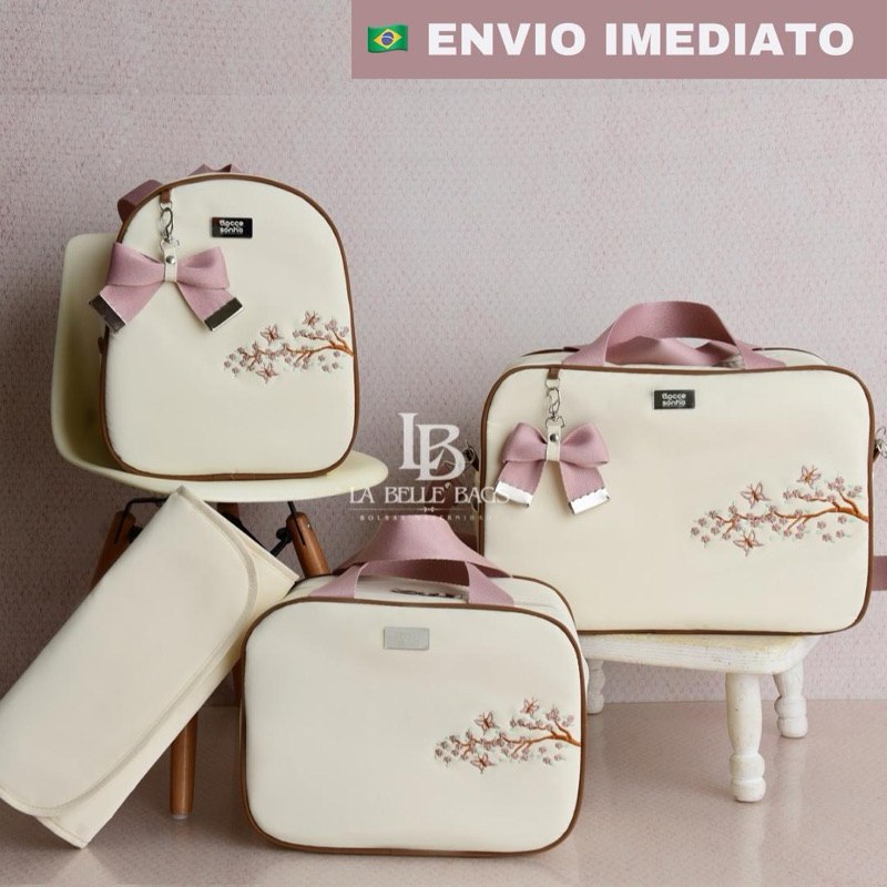 🛍️ bolsa maternidade 4  peças Luxo p/ bebê menino/menina, kit mala c/ Mochila Maternidade