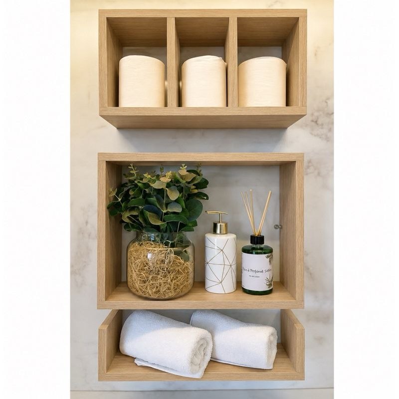 - Kit 3 Peças Nicho Prateleira para Banheiro 37 X 10cm MDF /MDP JÁ VAI MONTADO!