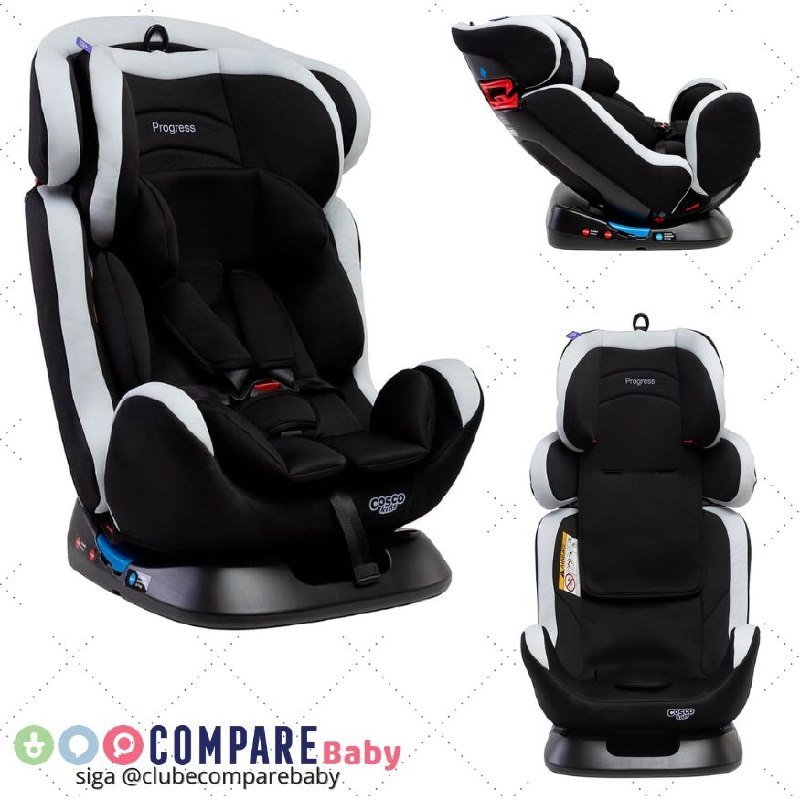 😍 Cadeirinha Cosco Kids, Progress, 0 a 36kg, Preto Gelo (cor lançamento)