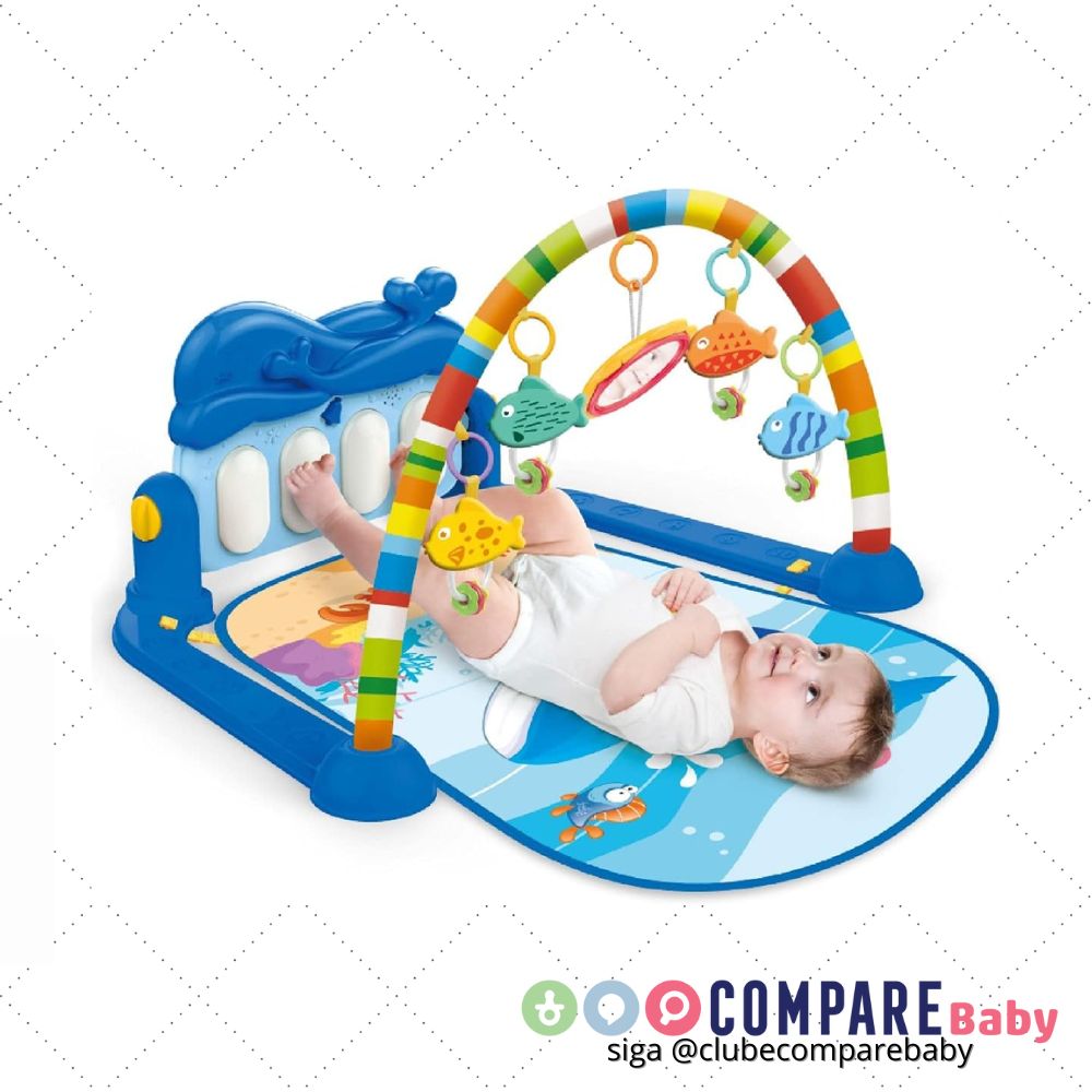 😍 Tapete de Atividades com Play Piano Baleia Azul - Maxibaby