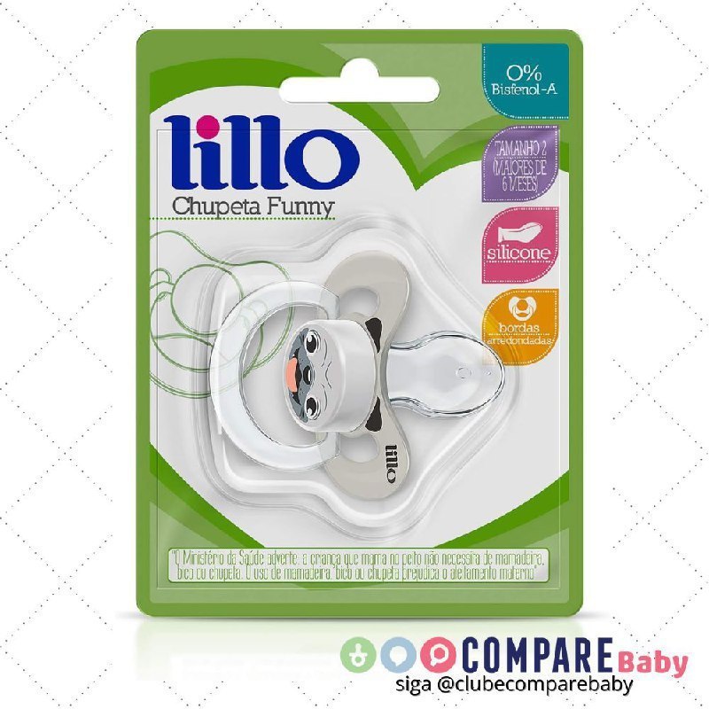 😍 Lillo Chupeta Funny Animais Silicone Anatômico Cachorro Tamanho 2, Lillo, Bege, Tam 2