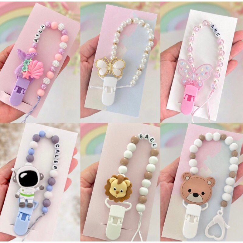 🛍️ prendedor de chupeta personalizado com nome do bebê
