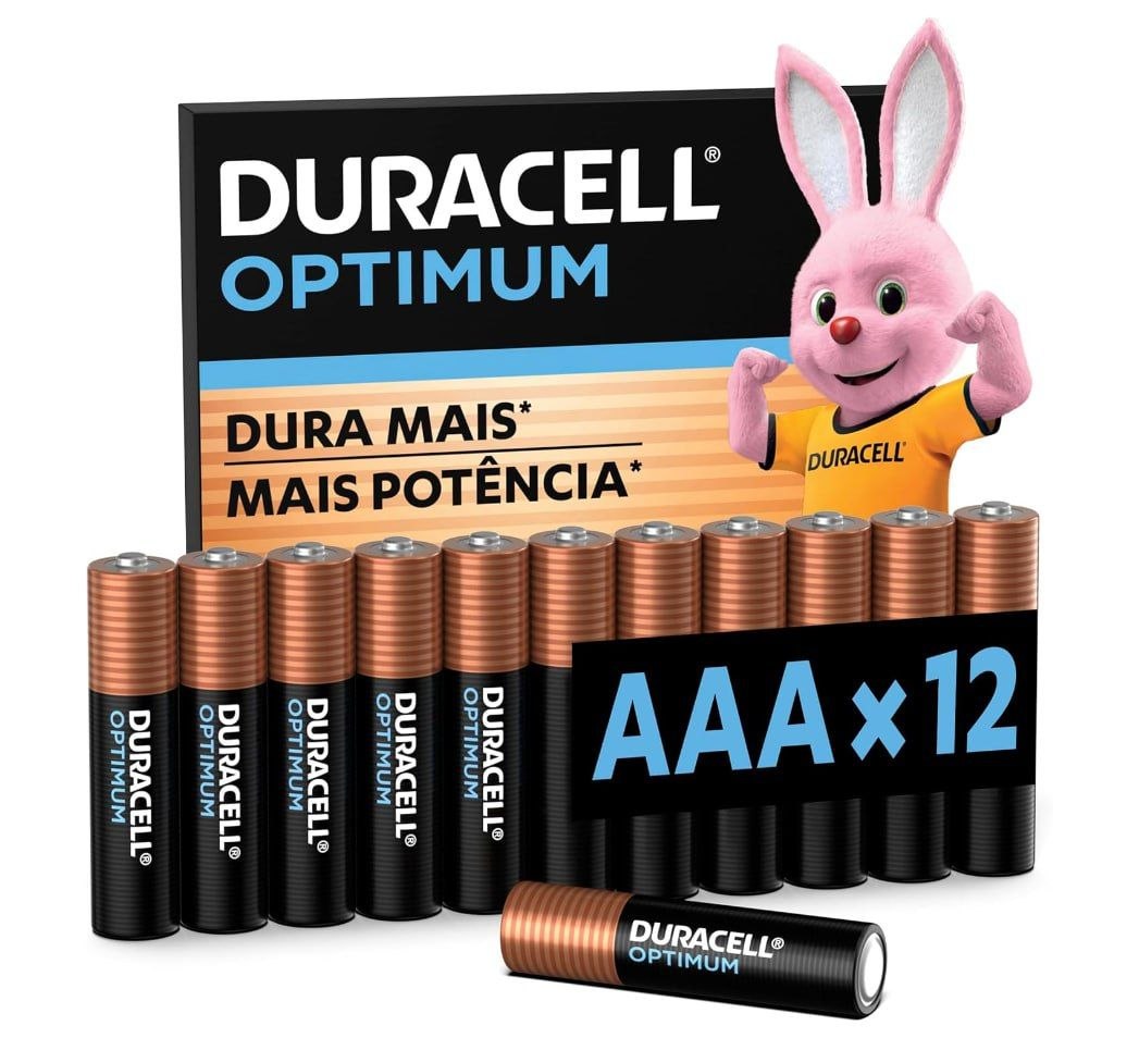 Pilha Optimum AAA Palito Duracell 12 Unidades