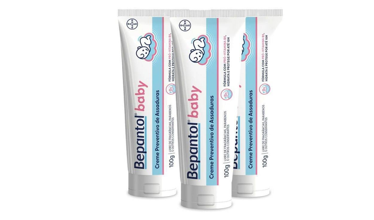 🫧 Kit 3 Cremes Pomadas de Assaduras Vit B5 com 100g cada, Total 300g - Bepantol Baby