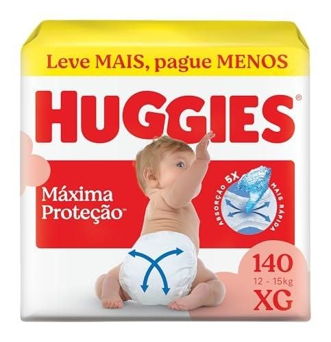 🛍️ Fralda Descartável Huggies Máxima Proteção Tamanho XG 140 unidades
