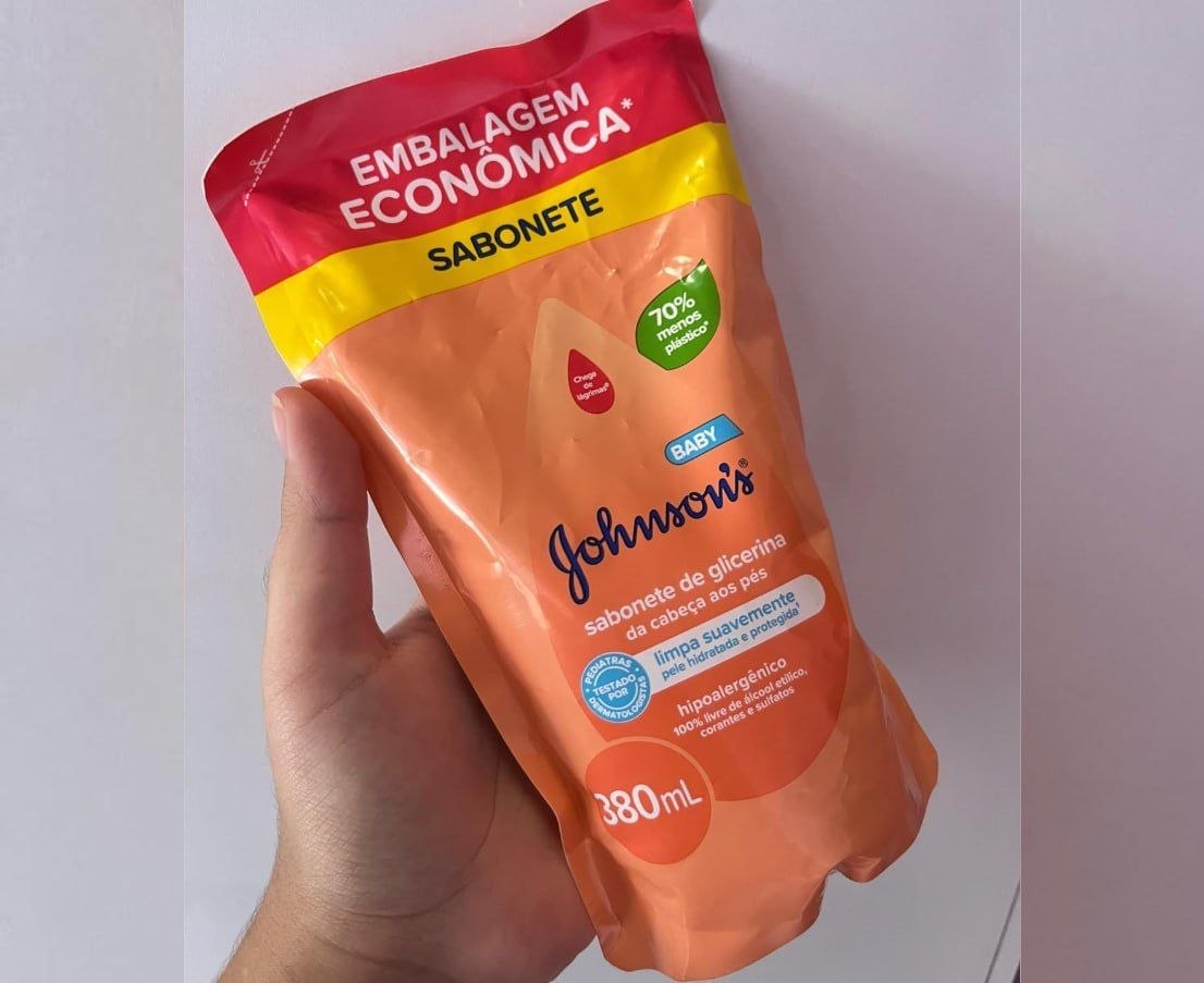 Refil Sabonete Líquido de Glicerina Johnson's Baby da Cabeça aos Pés 380ml