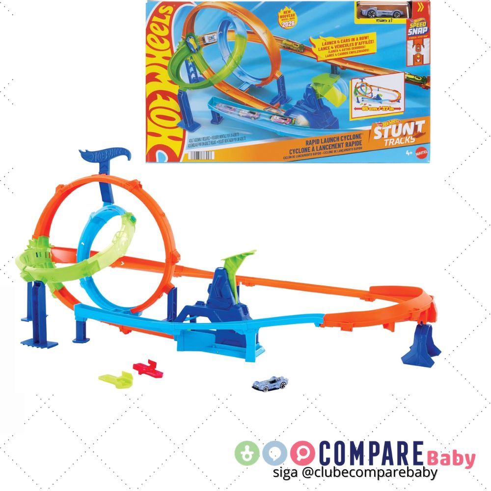 😍 Kit Pista Hot Wheels Action Lança e Bate Mattel. Pista interativa com lançadores oposto