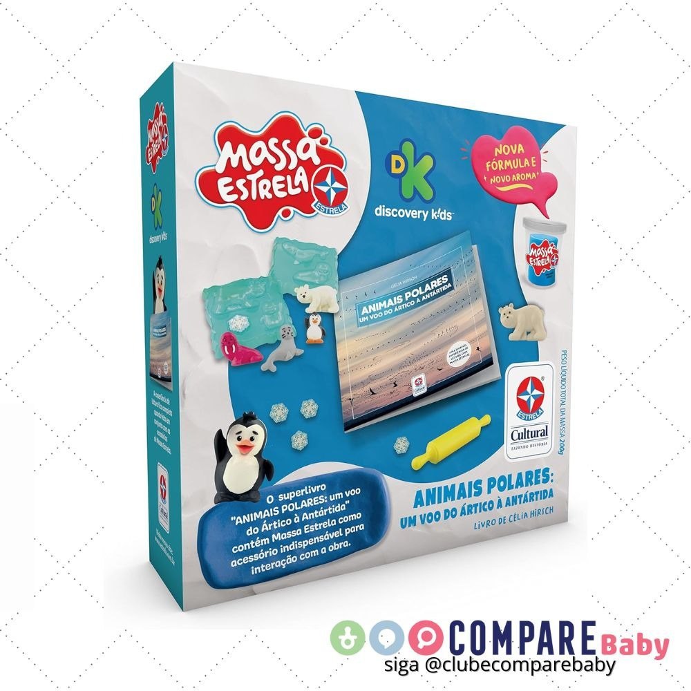 😍 Livro Animais Polares com Massa Estrela, Brinquedos Estrela