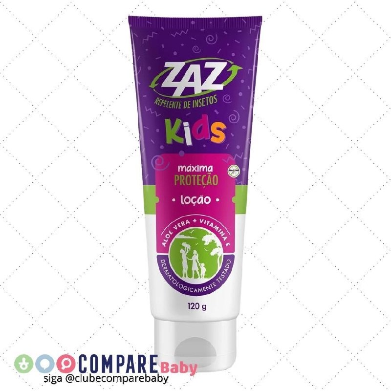 😍 Repelente de Insetos KIDS Loção 120g - Zaz