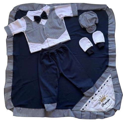 🛍️ Saída de Maternidade Menino Luxo 6 Peças Para Bebê Recém, Malha Hipoalergênico 100% Al