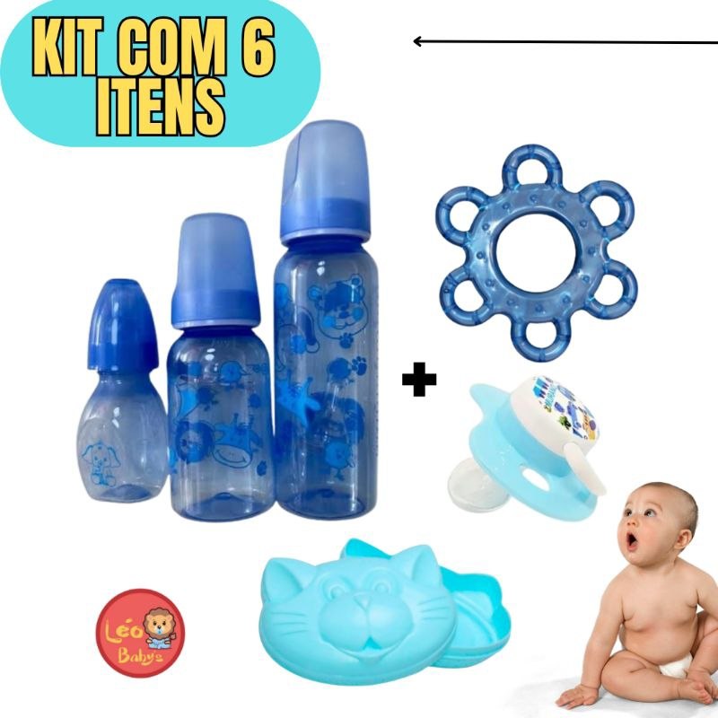 🛍️ Kit com 3 Mamadeiras Com 6 Itens Para o seu bebê