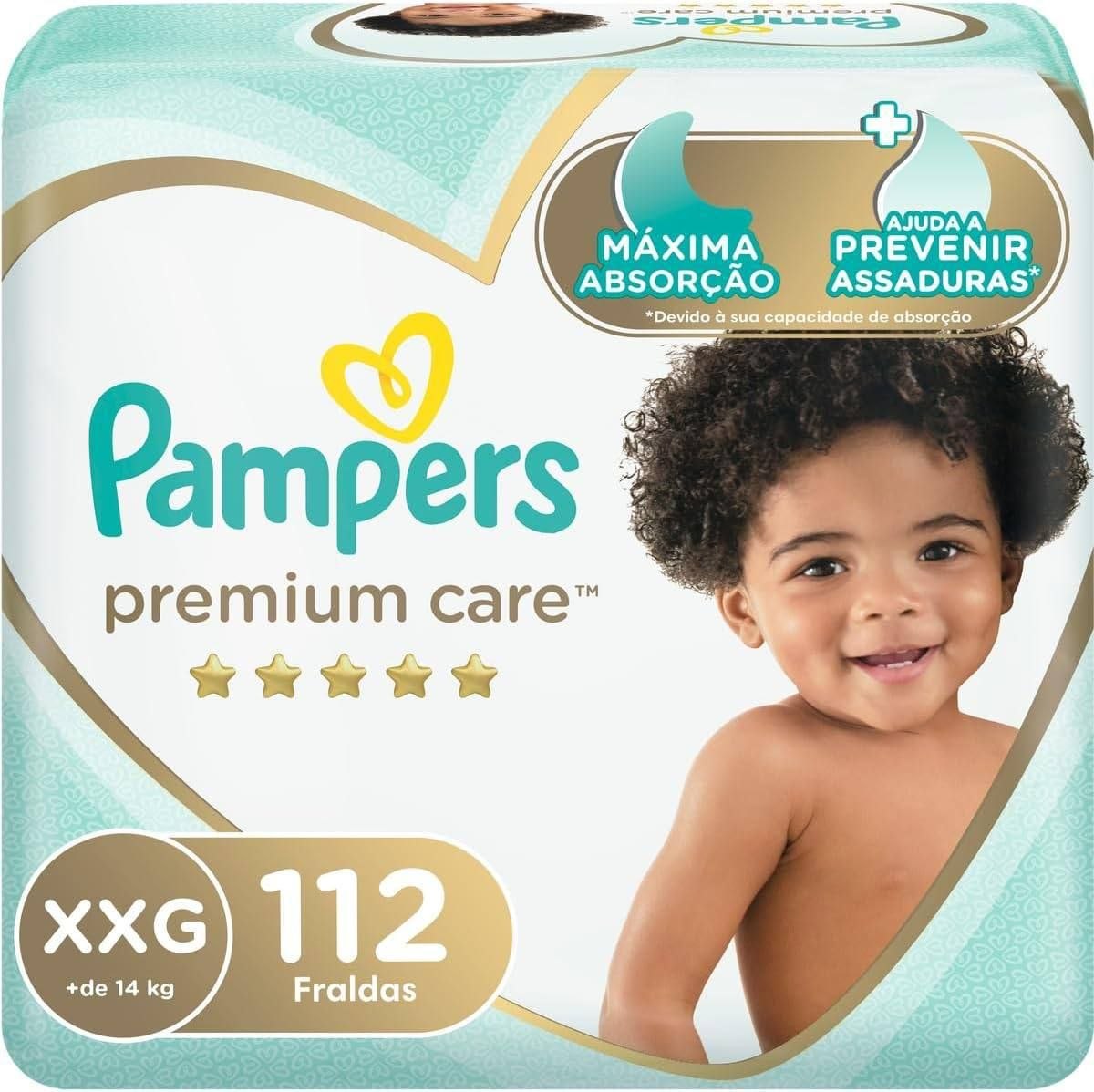 Fralda Pampers Premium Care XXG  112 unidades