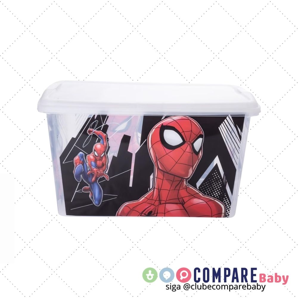 😍 Plasútil Caixa Decorada com Trava Homem Aranha 46 L
