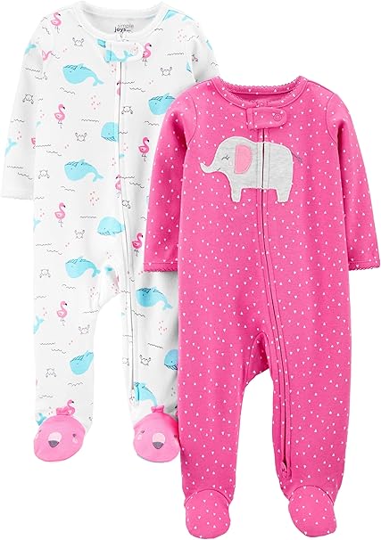 🫧 Macacão de dormir para bebês Cotton Sleep and Play, Pack of 2 Simple Joys by Carter's,