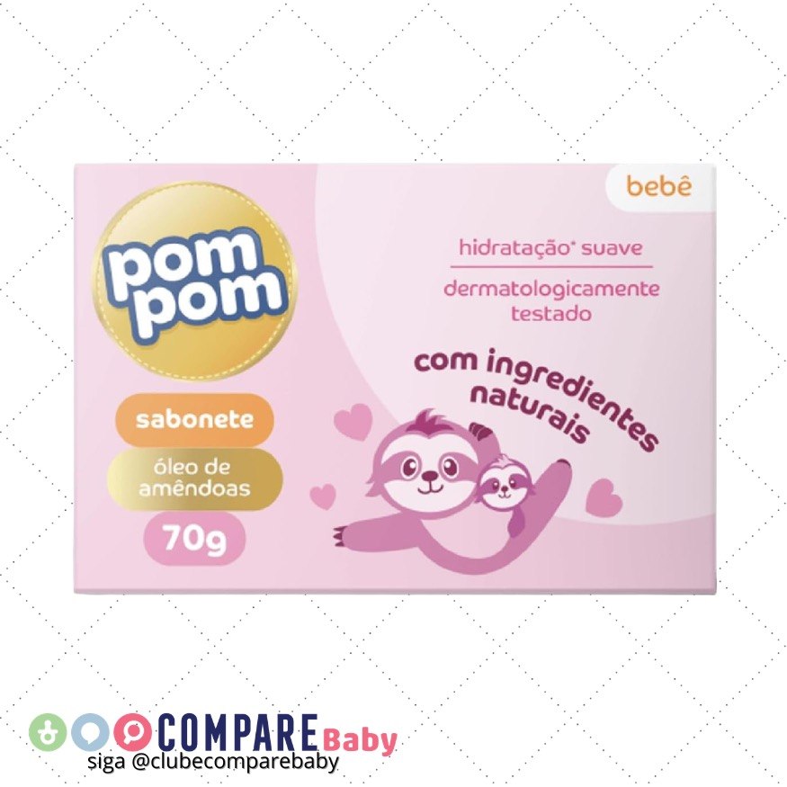 😍 Sabonete Pom Pom Óleo de Amêndoas 70g