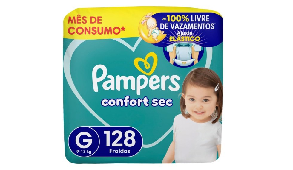 🫧 Fralda Pampers Confort Sec Tamanho G 128 Unidades