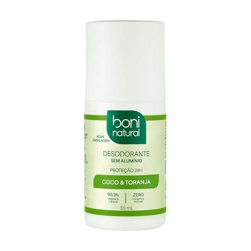 🛍️ BONI NATURAL - Desodorante Roll-On sem Alumínio, Natural, Vegetal e Vegano, Coco e Tor