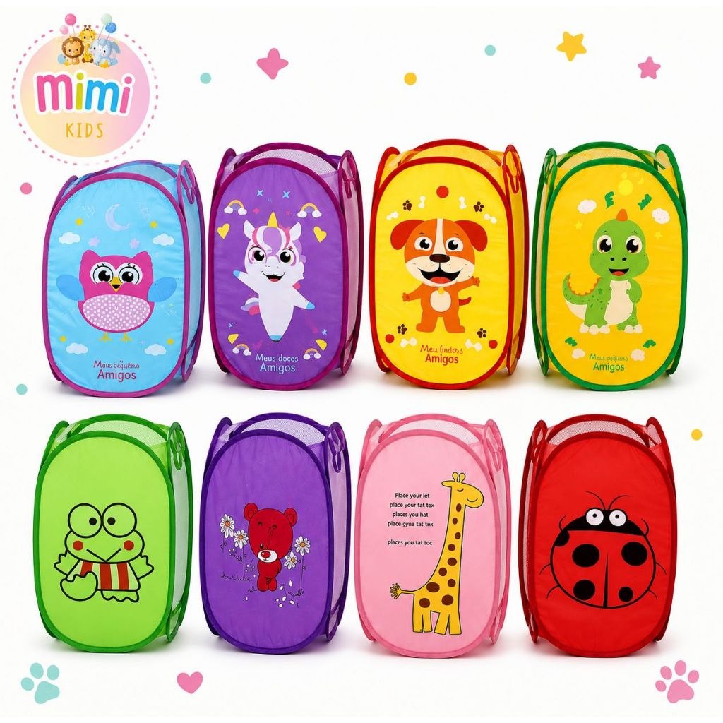 🛍️ Cesto Organizador Brinquedos Roupas Infantil Dobrável Criança Menino Menina Interativo