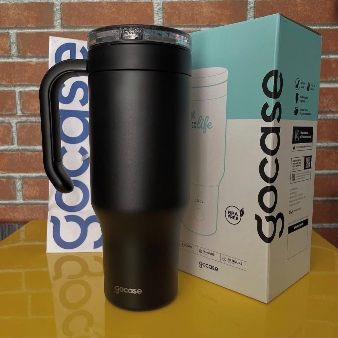 Copo Térmico Gocase 880ml - Aço Inox Com Canudo E Tampa