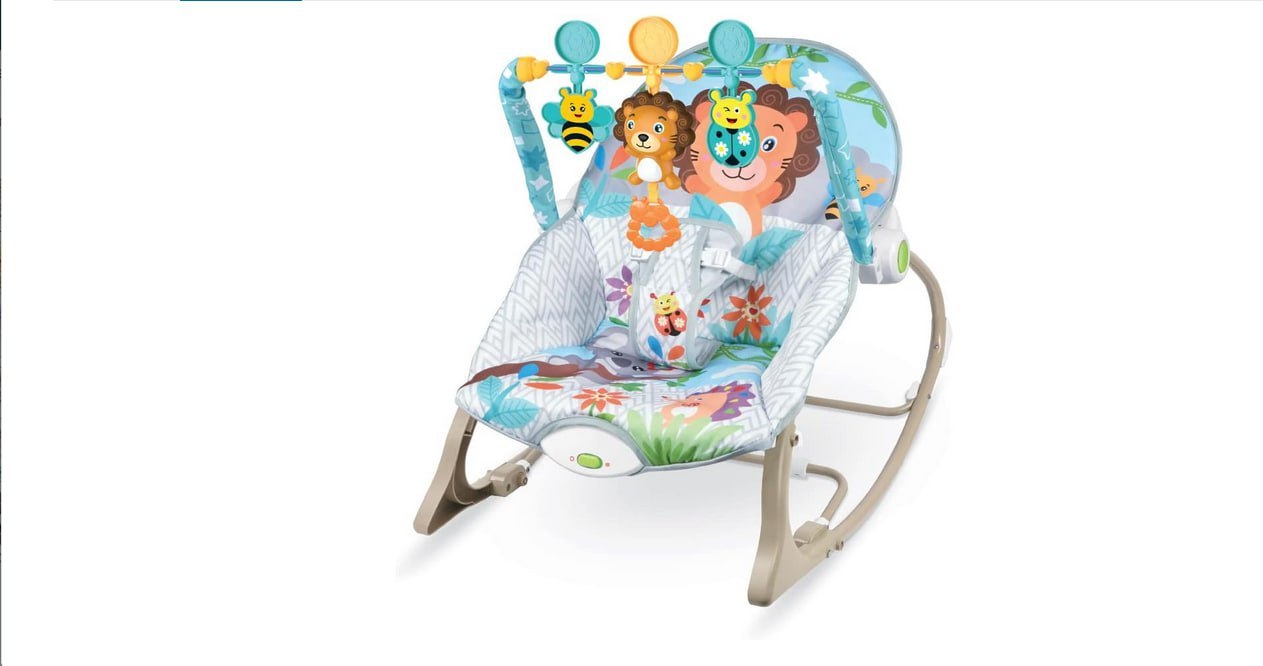 🫧 Maxibaby Cadeira de Descanso e Balanco Funtime Leão, Cinto 3 Pontos, (Até 18 kgs), Mult