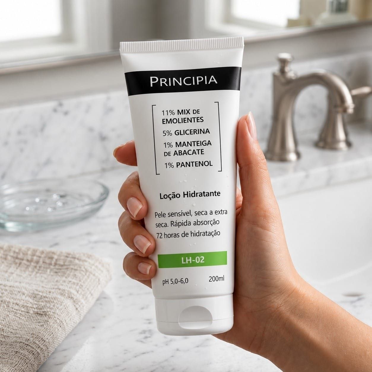 PRINCIPIA, Loção Hidratante Corporal 11% Mix de Emolientes + 5% Glicerina + 1% Manteiga de