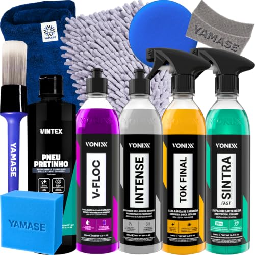 🛍️ Kit Lavagem Completa Shampoo Cera Tok Final Intense Sintra Fast Pneu Pretinho Acessóri