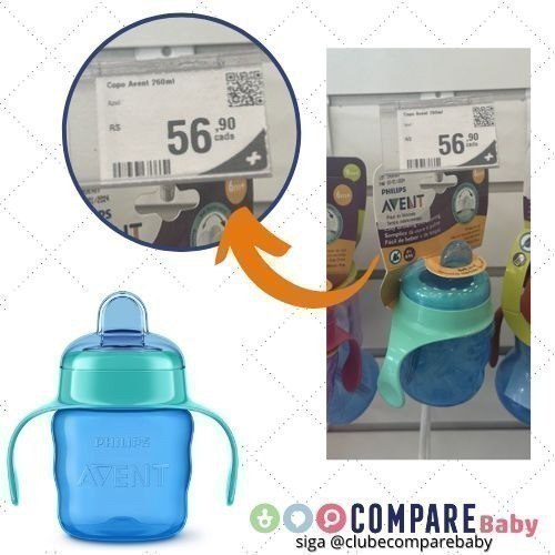 😍 Copo De Transição Philips Avent 200ml 6m+ Azul com Alças