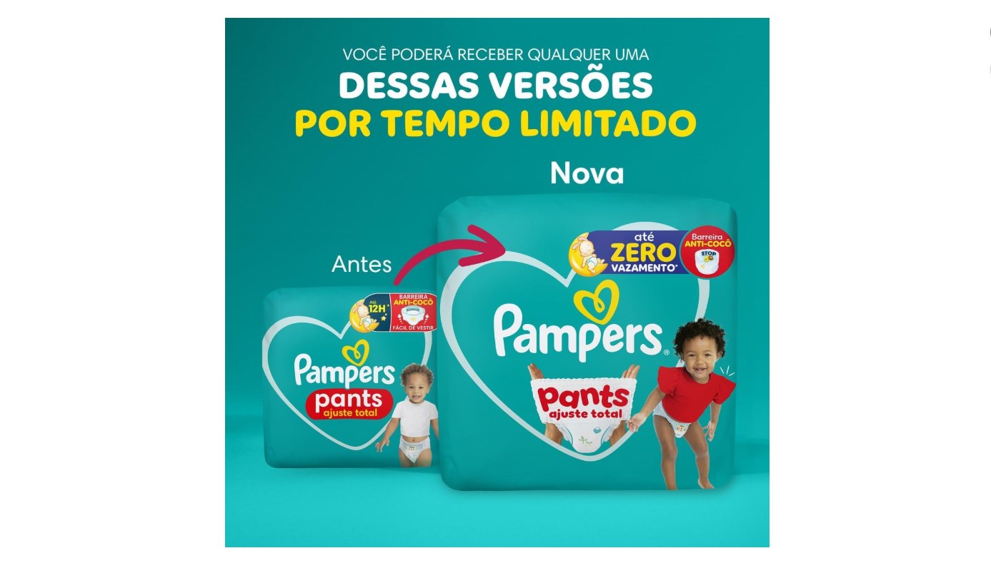 🫧  Fralda Descartável Pampers Pants Ajuste Total - Tamanho G, 144 Unidades