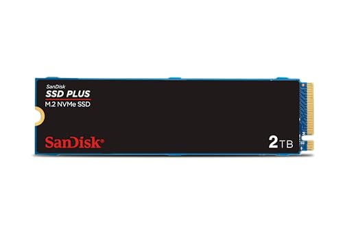 🛍️ SSD Sandisk Plus - 2TB, NVMe, M.2 2280, Leitura até 3200 MB/s, Gravação até 3000 MB/s