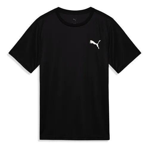 🛍️ Camiseta Ess Small Puma Logo Poly Tee Masculina Puma Preto G