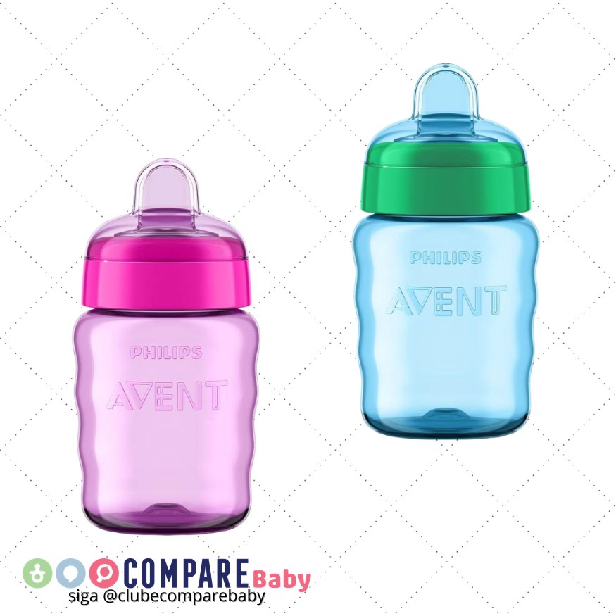 😍 Copo Easy Sip c/Bico de Silicone 260ml Philips Avent - SCF553/03 (Rosa ou Verde)