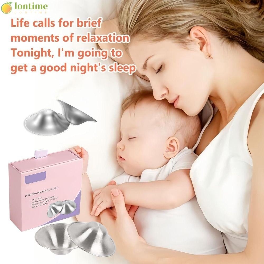 🛍️ LONTIME Protetores Para Mamilos , Itens Essenciais Amamentação Prateados E Calmantes ,