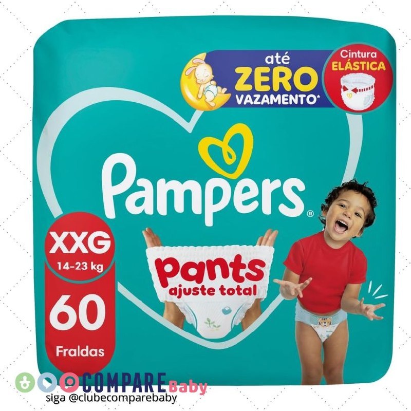 😍 Pampers Fralda Pants Ajuste Total Xxg 60 Unidades