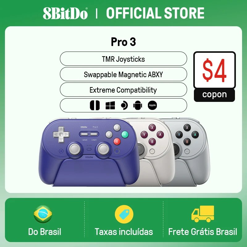 8BitDo Pro 3 Wireless (Anti-Drift / Multiplataforma)