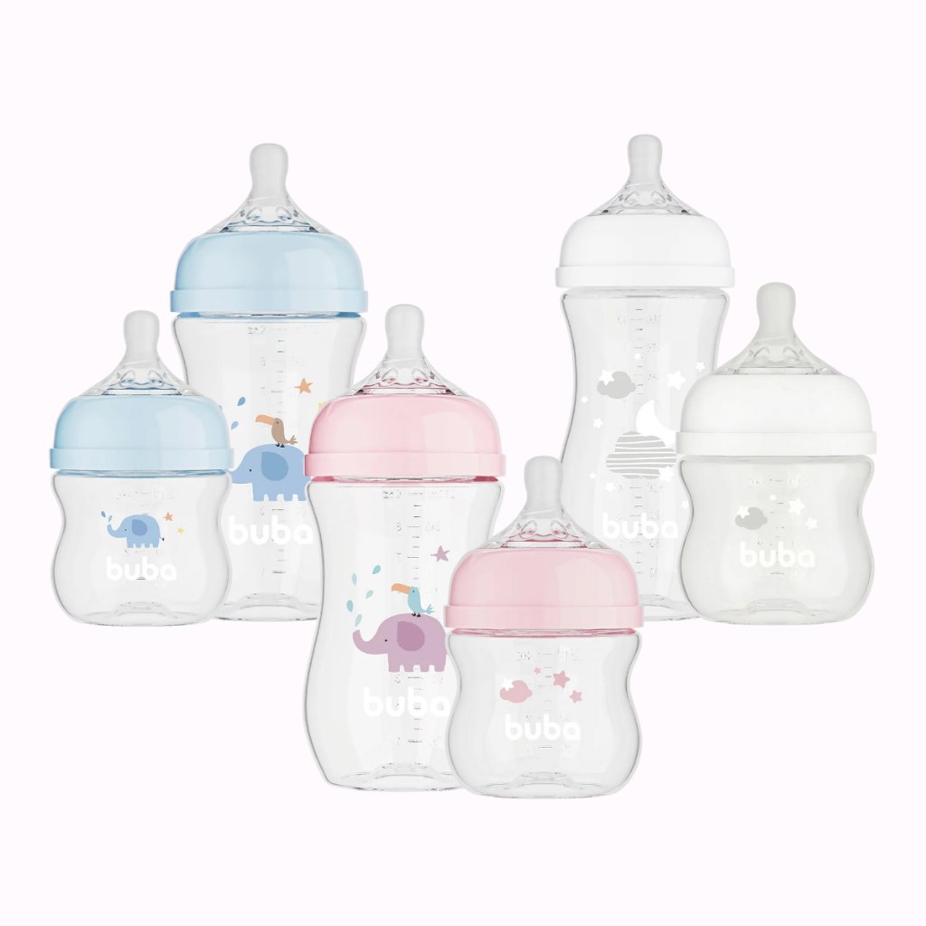 🛍️ Kit 2 Mamadeira Infantil Buba 120ml 270ml Anticólica Bpa free