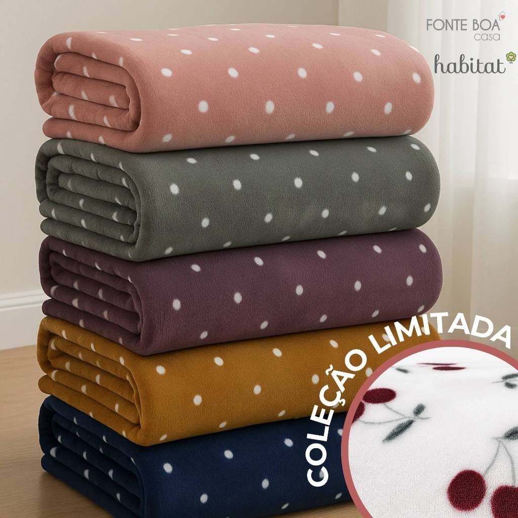 - Manta Cobertor Microfibra Casal Queen King Quentinha Antialérgico Poá Habitat