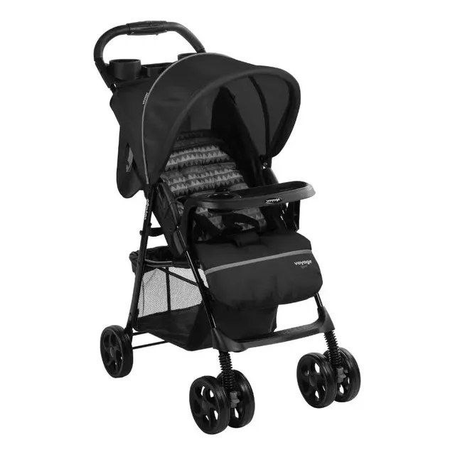 🛍️ Carrinho De Passeio Para Bebê Spot (até 15kg) Preto - Voyage- Fechamento super fácil