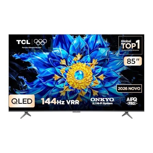 🛍️ Smart TV TCL 85 Polegadas QLED 4K P8L WiFi Bluetooth Google TV HDR10+ 144 Hz VRR 85P8L